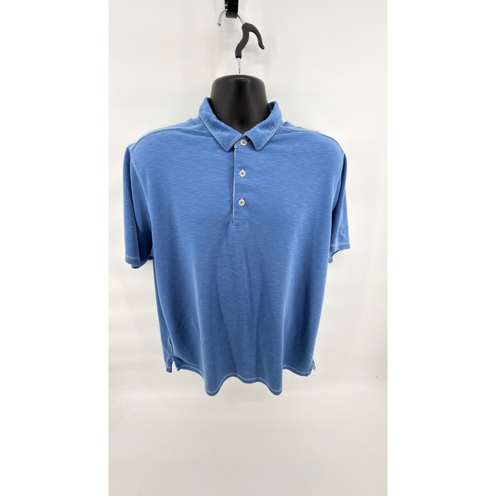Tommy Bahama Men's XL Blue Polo Shirt Modal Blend Short Sleeve Soft Casual Golf